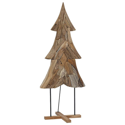 Choinka z podstawą Brązowy 181,5 cm Lite drewno tekowe