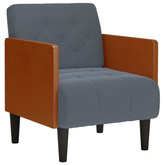 Sofa Fotel z Podłokietnikami Ciemnoszary 55 cm Aksamit