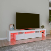 vidaXL Szafka pod TV z oświetleniem LED, biała 200x36,5x40 cm