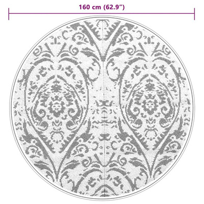 vidaXL Dywan na zewnątrz, pomarańczowo-biały, Ø160 cm, PP