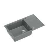 EVAN 136 XL GraniteQ zlewozmywak z syfonem Push To Open 1-komorowy z/o (860x500x210; kom. 420x490) silver stone / elementy stalowe