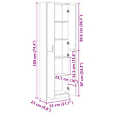 Szafa do przedpokoju biała 55x25x189 cm materiał drewnopochodny