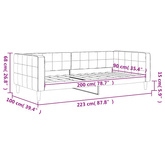 Sofa z funkcją spania, niebieska, 90x200 cm, obita aksamitem