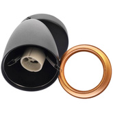 Pojedyncza punktowa oprawa sufitowa typu spot OVO 1 Black Gold, listwa, IP20, GU10, czarna, pierścień złoty EDO777237 EDO Solutions