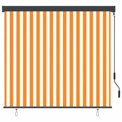 Roleta Biały i Pomarańczowy 180 x 250 cm Materiał i Aluminium