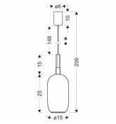 Lampa wisząca Bueno szklana bursztynowy klosz pojedyncza GX53