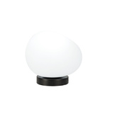 Lampa stołowa STONES minimalistyczna – biały akrylowy klosz 30 cm w kształcie kamienia – skandynawska lampka na stolik nocny E27 