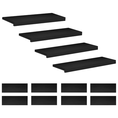 Nakładki na schody 12 szt. 70 x 25 x 2 cm Czarny Drewno bukowe