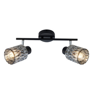 Bill Lampa Sufitowa Listwa Czarny 2X40W E27 Klosz Dymiony