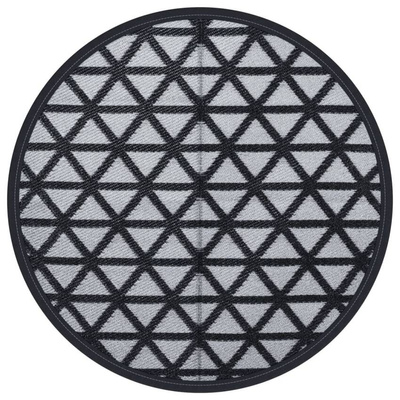 vidaXL Dywan na zewnątrz, czarny, Ø200 cm, PP