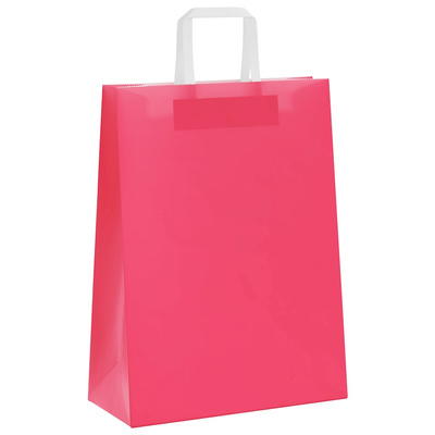 Torby papierowe 250 szt. z uchwytami Różowe 26x12x35 cm