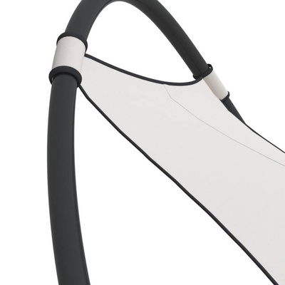 vidaXL Leżak bujany z kółkami, stal i tkanina textilene, kremowy