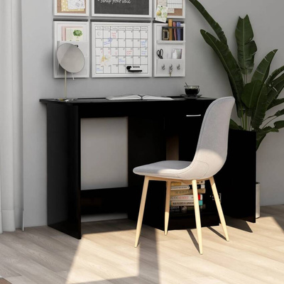 vidaXL Biurko, czarne, 100x50x76 cm, materiał drewnopochodny