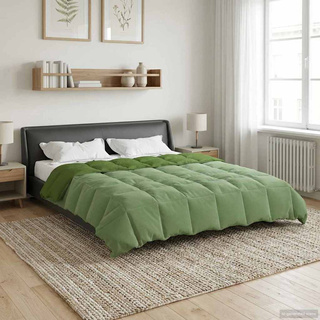 Kołdra na cały rok Kwiłtowany Zielony 200 x 200 cm Mikrofibra