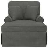 Chaise Lounge z Fartuszkiem 3 szt. Ciemnoszary 91 x 157 x 91 cm