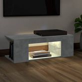 vidaXL Szafka pod TV z oświetleniem LED, szarość betonu, 90x39x30 cm