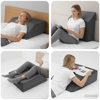 Poduszka na nogi Gładki Szary 63 x 52 x 19 cm Pianka PU