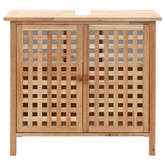 vidaXL Szafka pod umywalkę i lustro, lite drewno orzecha włoskiego