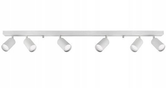 Lampa Szyna Biała 6 x GU10