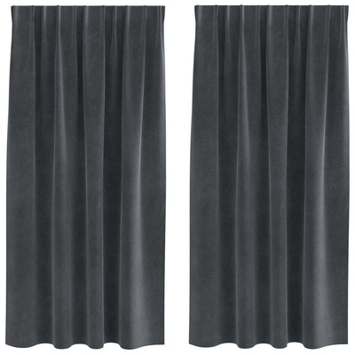 Zasłony zaciemniające 2 pcs Jasnoszary 140 x 175 cm Aksamit