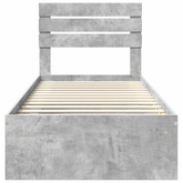 Ramka łóżka Szary beton 100 x 200 cm Lite drewno sosnowe