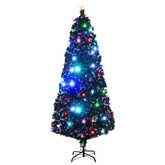Sztuczna choinka z LED i stojakiem 210 cm, włókno optyczne