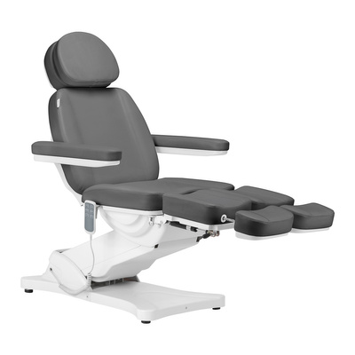 Elektryczny fotel kosmetyczny SILLON CLASSIC 3 silniki z kołyską pedi szary 148293