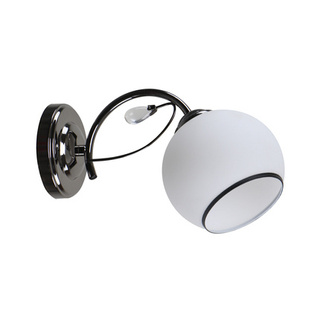 Lampa Kinkiet Czarny Perłowy 1X40 E27 Klosz Biały Graphite