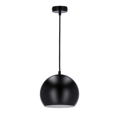Lampa wisząca czarna E27 metal / drewno Flen Ledea 50101263