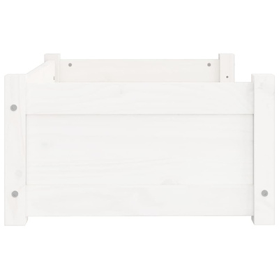 vidaXL Legowisko dla psa, białe, 65,5x50,5x28 cm, lite drewno sosnowe