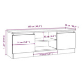 vidaXL Szafka pod TV, z drzwiczkami, biała, 102x30x36 cm