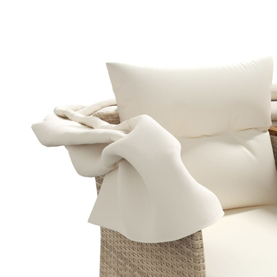 2-os. sofa ogrodowa z zadaszeniem i stołkami, beżowa, rattan PE