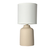 Lampka nocna Iner beżowa ceramiczna z abażurem