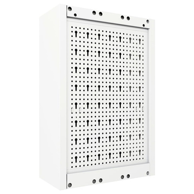 Ścienna szafka narzędziowa, metalowa, szaro-czarna