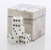 Kości do rzucania w pudełku gra czarno/biała 4szt