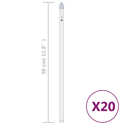 Lampki meteory, 20 szt., 30 cm, 480 zimnych białych diod LED
