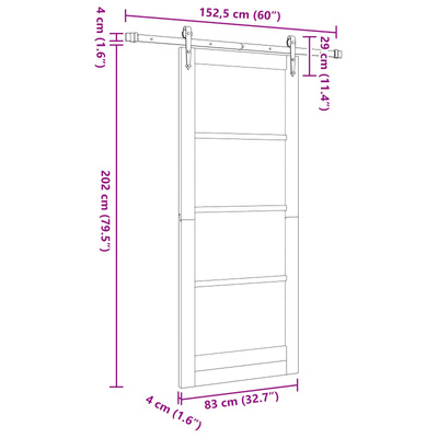Drzwi przesuwne ORKDAL 83 x 202 cm Lite drewno sosnowe Biały