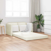 Sofa Bed Kremowy 204 x 122 x 60 cm Aksamit