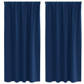 Firany blackout z kółkami 2 pcs Ciemnoniebieski 175 x 140 cm