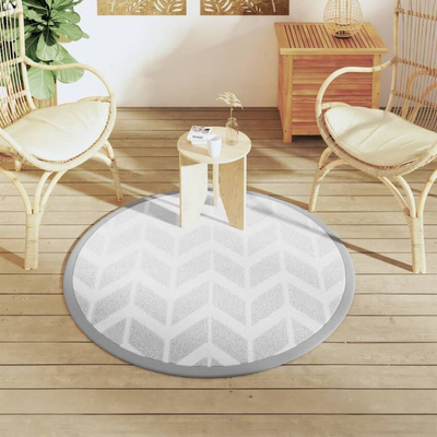vidaXL Dywan na zewnątrz, szary, ?120 cm, PP wariant 6