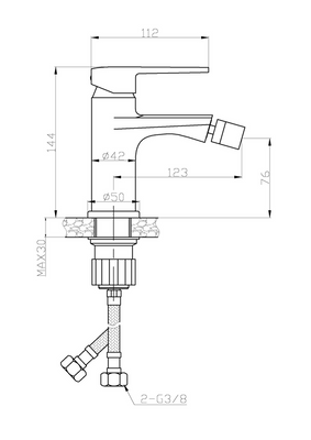 Bateria bidetowa Fira czarna  Invena