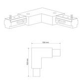Łącznik L do szyny MEVA PRO L Connector Black, czarny EDO777526 EDO Solutions