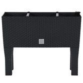 Podwyższona donica, antracytowa, 60x25x46 cm, rattan PP