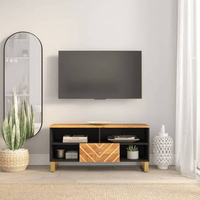 Szafka pod TV, brązowo-czarna 100x33,5x46 cm, lite drewno mango vidaXL