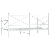 Łóżko dzienne bez materaca białe 100x200 cm stalowe