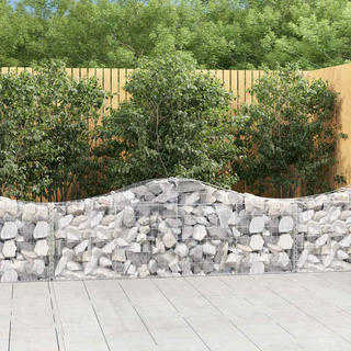 Kosze gabionowe, 2 szt, 200x30x60/80 cm, galwanizowane żelazo