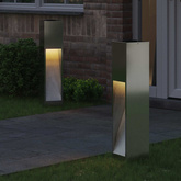Solarna Lampa LED na Ścieżkę 2 pcs Srebrny Galwanizowany