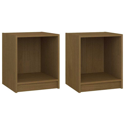 Szafki nocne, 2 szt., miodowe, 35,5x33,5x41,5, drewno sosnowe