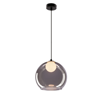 Brin lampa sufitowa czarny 1x15W G9 klosz dymiony+biały