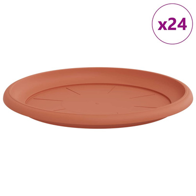 Okrągły Talerzyk Kwiatowy 24 pcs Czerwony ceglasty